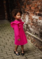 Luxusné dievčenské šaty fuchsia ružová 116