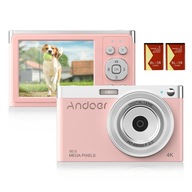 Kamera cyfrowa Andoer 4K HD s różowym farebným