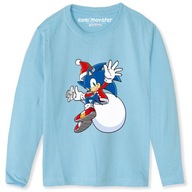 Tričko Detská vianočná blúzka s dlhým rukávom Sonic Bavlna