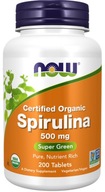 NOW Foods Spirulina Organic 500mg 200 tabletek