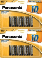 20x MOCNA BATERIA PANASONIC ALKALINE LR03 AAA 1,5V