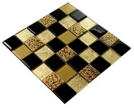 Sklenená mozaika zlatá čierna GOLD AMOUR 48