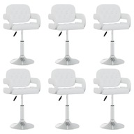 Obrotowe krzesła stołowe, 6 szt., białe, sztuczna