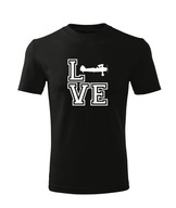 Koszulka T-shirt dziecięca M543 SAMOLOT LOVE czarna rozm 110