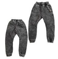 Spodnie MIMI jeansowe czarne szare dekatyzowane 128/134 cm