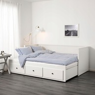 IKEA HEMNES Łóżko rozkładane BIAŁE 2 materace