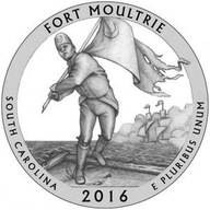 25 centov 2016 Fort Moultrie Mincovňa UNC Denver D