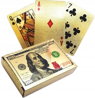 Karty do gry plastikowe gra karciana talia dolary złote