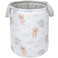 JÁTÉK TÁROLÓ KOSÁR, MOSÓZSÁK, KÉTOLDALAS, PAMUT ÉS VELVET ANYAGBÓL JUKKI