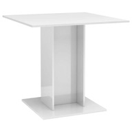 Stół jadalniany, wysoki połysk, biały, 80 x 80
