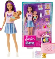 Lalka Barbie Skipper Babysitters opiekunka + bobas akcesoria HJY34 AR5095