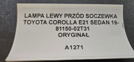 light left front lens TOYOTA COROLLA E21 sedan 19- original 81150-02T31