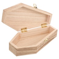 Drewniane pudełko na naszyjniki z trumną
