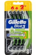 GILLETE Maszynka do golenia Blue3 Sensitive 6+2szt