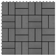 Płytki tarasowe, 22 szt., 30 x 30 cm, 2 m², WPC, szare