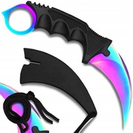 NÓŻ KARAMBIT FADE TĘCZOWY KOSA PAZUR CS:GO SURVIVALOWY TAKTYCZNY OSTRY ETUI