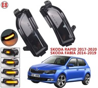 SMEROVKY LED DYNAMICKÉ BLIKAČE PLÁVAJÚCE ČIERNE SKODA FABIA RAPID