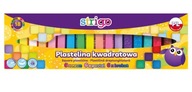 PLASTELINA KWADRATOWA 18 KOLORÓW (6 X BROKAT 6 X PASTEL 6 X NEON) STRIGO