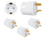 3x ADAPTER PODRÓŻNY PRZEJŚCIÓWKA UK GNIAZDO ANGLIA POLSKA BEZPIECZNIK BIAŁY