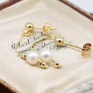 Zlaté náušnice s visiacimi perlami
