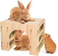 Domček pre králiky drevené krmítko pre morčatá činčily škrečkov
