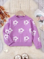 SHEIN SWETER DZIEWCZĘCY RÓŻOWY W KWIATY 110CM 397