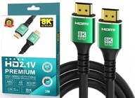 Kabel HDMI - HDMI 2.1 V PREMIUM 8K 4K 144Hz Mocny Monitor Projektor 3m