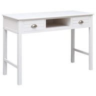 Písací stôl biely 108x45x76 cm masívne drevo paulowni