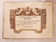 1935 / PIO P.P. XI - STARA NOSTRYFIKACJA PAPIESKA - GRAFIKA /X33