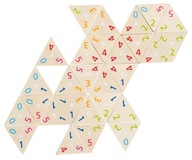 Gra logiczna Drewniana Domino dla dzieci Trójkąty matematyczne 76el. Goki