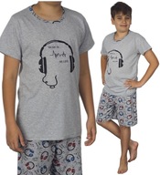 Detské pyžamo veľ. 158 CHLAPEC šortky MUSIC fun