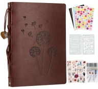 FOTÓALBUM DÍSZÍTHETŐ KREATÍV BŐR SCRAPBOOKING MATRICÁK