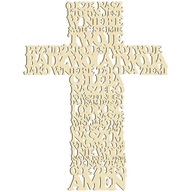 Kríž na stenu z preglejky MODLITBA OTČE NÁŠ Kríž na stenu s modlitbou