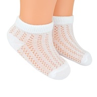 Biele Bavlnené Ponožky Prelamované 12-18 m