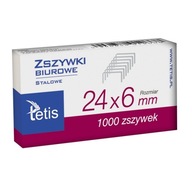 Zszywki biurowe TETIS 24x6mm 1000 sztuk opakowanie