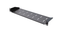 RACK Eco polc fix fekete 19" 1U 150mm perforált minőség StalFlex
