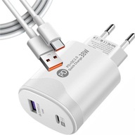 ZESTAW SZYBKA ŁADOWARKA SIECIOWA 38W + KABEL TYPE C | PD20W |USB18W