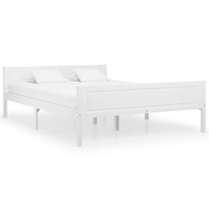 vidaXL Rama łóżka z litego drewna sosnowego, biała, 140 x 200 cm, 322106