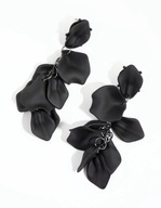 Lovisa - Matowe Czarne Kolczyki Kwiaty