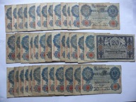 NIEMCY , BANKNOTY ,ZESTAW , 20 marek 1914 r.