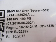 STOSSSTANGE HECK HINTEN BMW 6 G32 GRAN TOURER 4X PDC