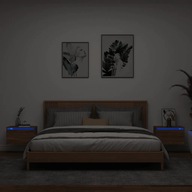 Závesné nočné stolíky s LED 2 ks hnedý dub