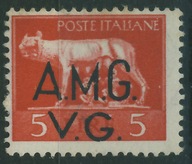 Włochy 5 lire - Wilczyca / A.M.G. V.G.