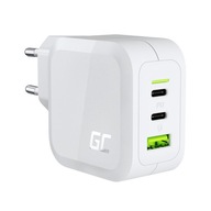 Biała Ładowarka GC Power GaN 65W - 2x USB-C PowerDelivery 1x USB-A QC 3.0