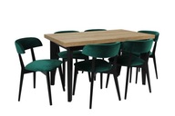 rozkładany stół krzesła 6 szt PRL kolory drewniany