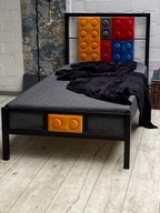 Łóżko metalowe panel tapicerowany A- Lego 90 x 200