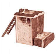 Úkryt pre škrečka - drevený domček s rebríkom a rýchlym 20x20x16 cm
