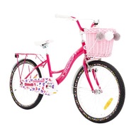 Rower dziecięcy Vintage Germina 20" cali różowy z Koszykiem dla dziewczynki