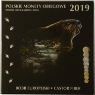 BLISTER POLSKIE MONETY OBIEGOWE 2019 - BÓBR