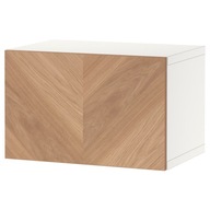 IKEA BESTA Skrinka biela/Hedeviken okl dub 60x42x38